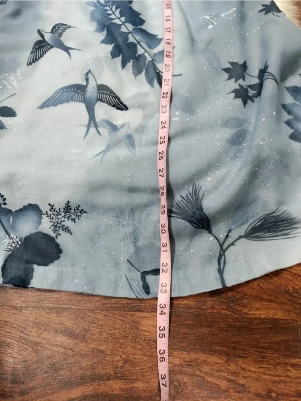 VTG 60's Petites By Penny Young Floral Bird Print Midi Dress Blue Womens Size 10 - Picture 10 of 15